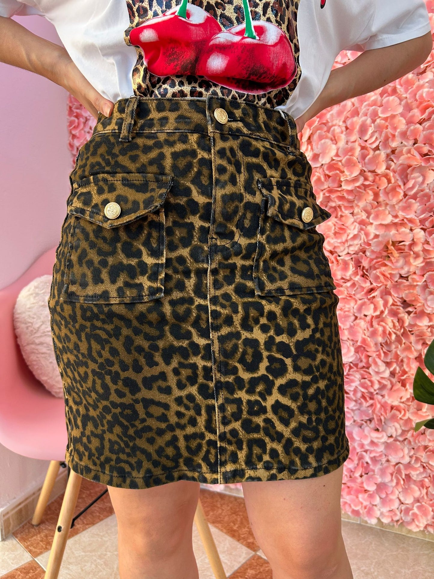 Falda Mini Leopardo