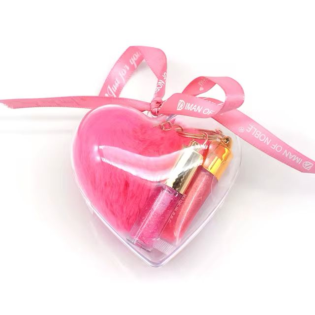 Mini set brillos de labios con llavero Corazón