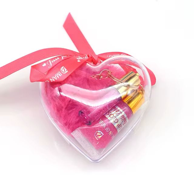 Mini set brillos de labios con llavero Corazón